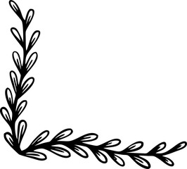 Corner frame drawn in doodle style isolated on a white background A set of frames hand draw Vector illustration