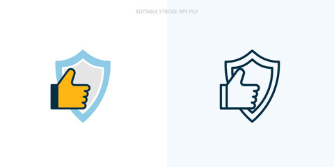 Reliable icon for your website, logo, app, UI, product print. Reliable concept flat Silhouette vector illustration icon. Editable stroke icons set. EPS file