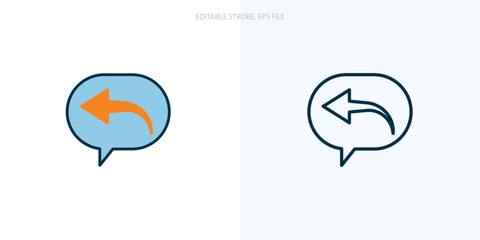 Response icon for your website, logo, app, UI, product print. Response concept flat Silhouette vector illustration icon. Editable stroke icons set. EPS file