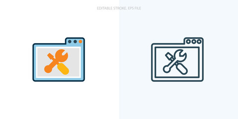 Technical support icon for your website, logo, app, UI, product print. Technical support concept flat Silhouette vector illustration icon. Editable stroke icons set. EPS file	