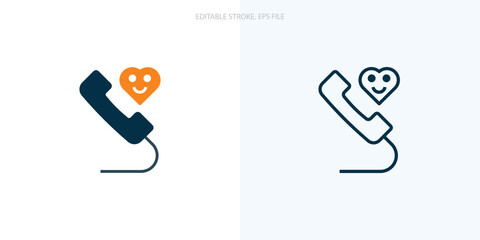 customer care icon for your website, logo, app, UI, product print. customer care concept flat Silhouette vector illustration icon. Editable stroke icons set. EPS file	