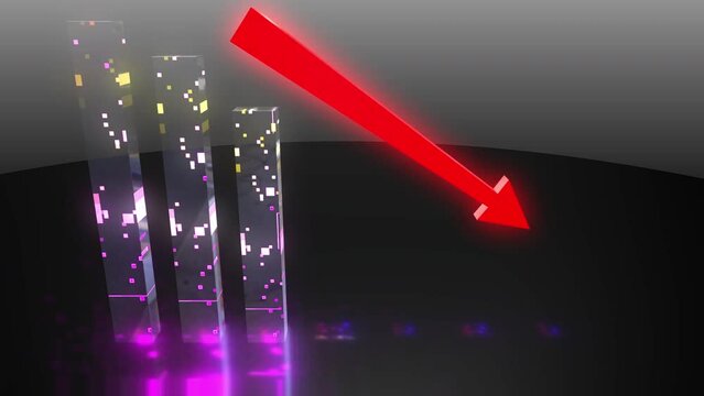 business chart falling down animation