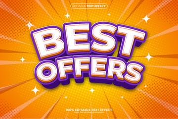 Best offers 3D Editable text effect vector illustration