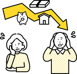 老後破産をイメージしたイラスト