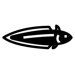 ling, fish icon glyph style. Black colour Isolate on transparency background