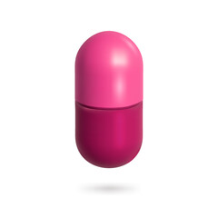 Pink Template Pills Capsules Isolated. Ready for Your Design. Vector illustration