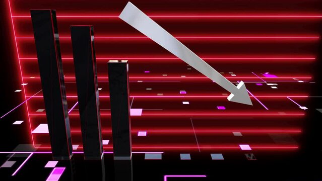 business chart falling down animation