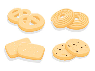 Various assortment of  traditional butter cookies. 