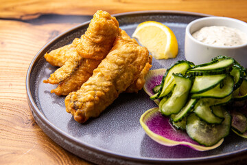 Fish in batter with tartar sauce