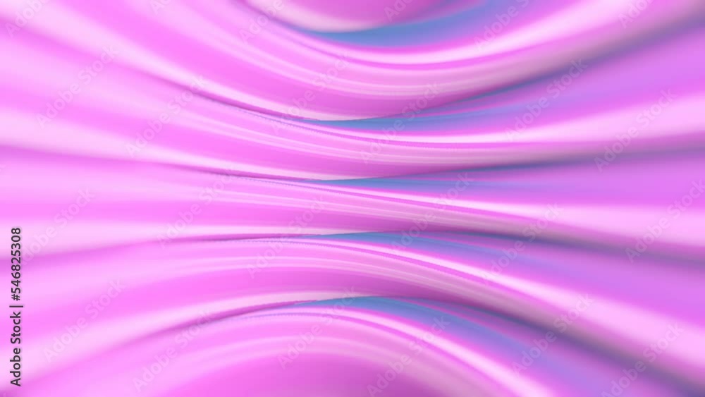 Leinwandbilder Wavy background of twisted shapes. 3d rendering digital seamless loop animation