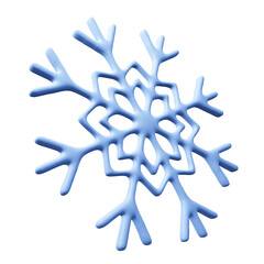 Snowflake 3d png winter design. Ice frozen shape for winter backgrounds. White winter element