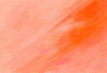 絵の具で描いたピンク、オレンジ、赤色のグラデーションの背景素材