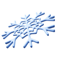 Snowflake 3d render png design. Falling snow