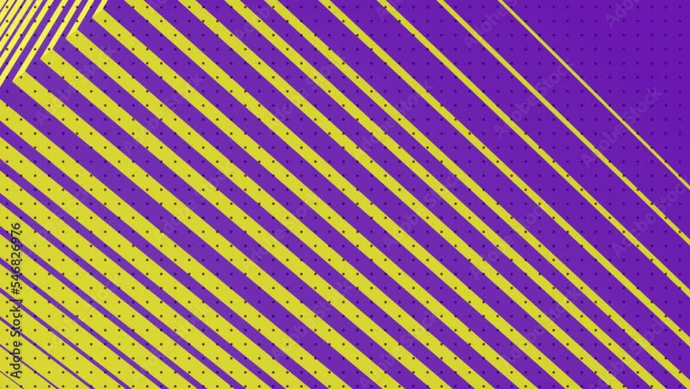 Poster Abstract background of moving yellow lines. 3d rendering loop animation 4K
