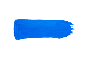 brush stroke of blue paint, on a white background, close-up