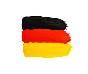 flag of Germany painted with paints, close-up