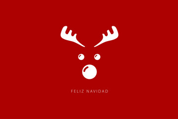 Spanish text: Feliz Navidad. Merry Christmas. Vector. Cartoon	
