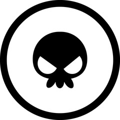 Danger icon. Skull, crossed bones 