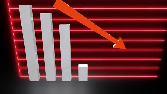 business chart falling down animation