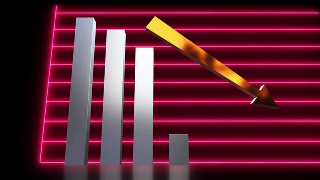 business chart falling down animation