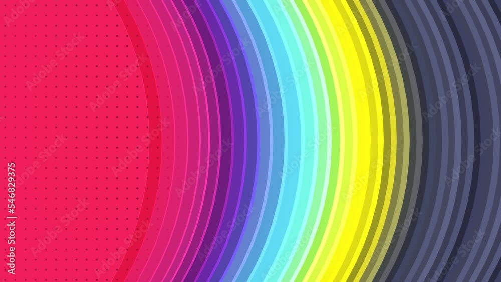 Fototapete Simple background with colorful round geometric shapes 3d render loop animation