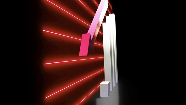 business chart falling down animation