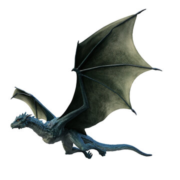 blue dragon 3d render