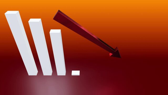 business chart falling down animation