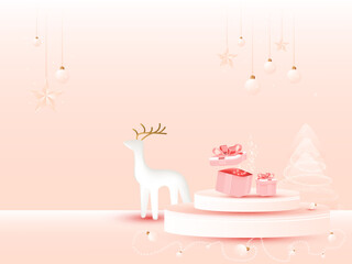 Beautiful creative 3D vector illustration for Merry Christmas and New year sale.