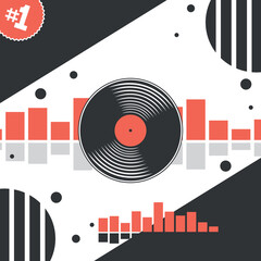 Vector graphics. Vinyl record. Background for banner ads.