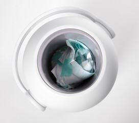 Diapers waste, dirty diaper in garbage pail