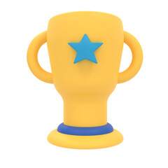 Illustration 3D of a Trophy with aesthetic colors suitable for web, apk or additional ornaments for your project	