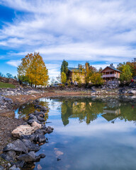 Obraz premium Bazgiret Lake view in Bazgiret Village of Turkey