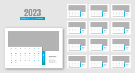 Desk Calendar 2023, Calendar 2023 Template Design