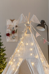 Children's room with wigwam. New Year's children's interior © Антон Романюк