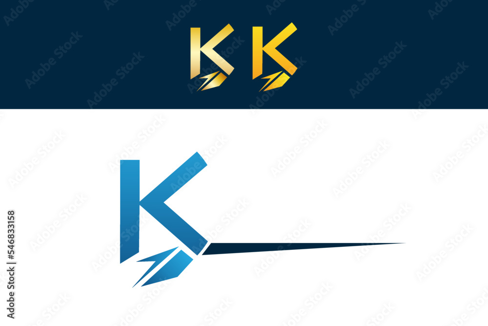 Wall mural jet transport logistics travel speed power letter k s logo design