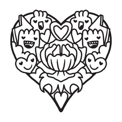 Heart Doodle Cute Valentine coloring page
