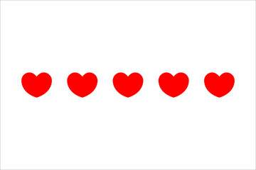 Collection of Heart icon, Symbol of Love Icon flat style modern design Isolated on Blank Background. Vector illustration.
