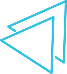 two pictures of blue triangle shapes with different sizes
