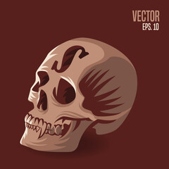 Obraz premium Skull Alphabet S Illustration