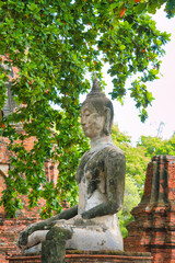 タイ・アユタヤの遺跡　ワット・プラ・マハータート