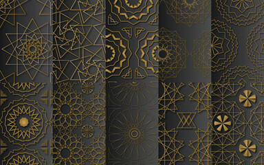 Ornament Islamic geometric vector background patterns
