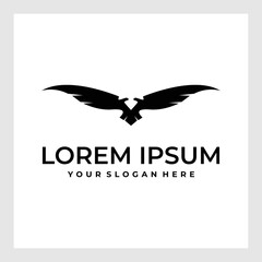 Eagle Logo design vector template negative space. Creative Wild Bird Falcon Hawk Logotype concept icon.