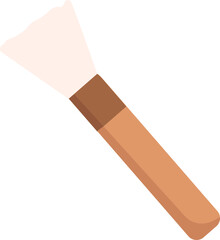 makeup brush with soft bristles and brown handle
