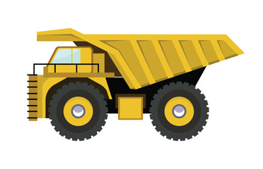 dump truck car construction transportation machine transport tractor industry equipment bulldozer vector illustration