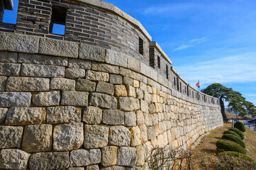 Fototapeta na wymiar Ganghwa Chojijin fort. Ganghwa-do historical landscape. rampart.