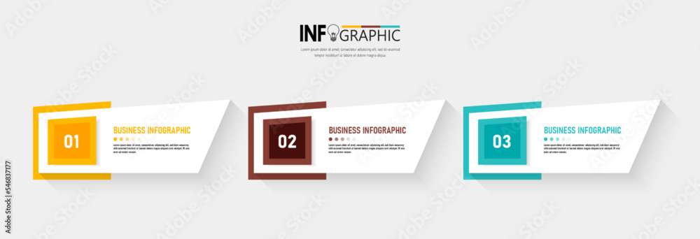 Aufkleber presentation business infographic template vector.