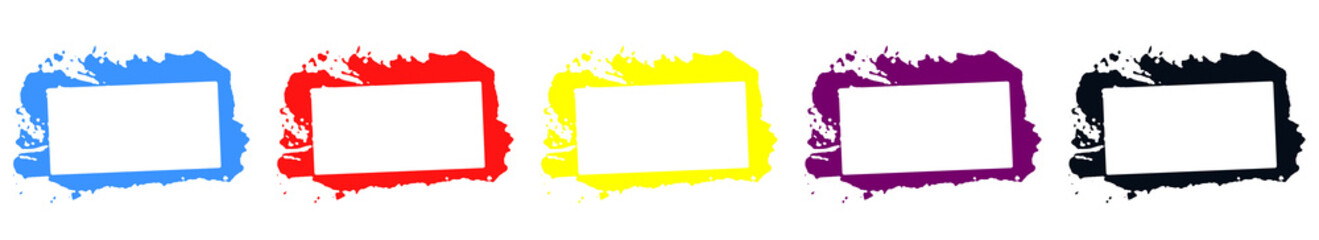 Graffiti grunge Rahmen mit Textfreiraum in 5 Farben