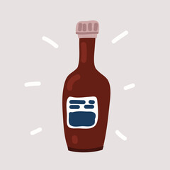 Vector illustration of Set of bottle of soy souce