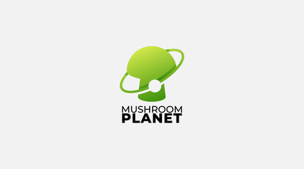 Unique mushroom with nature leaf logo design 